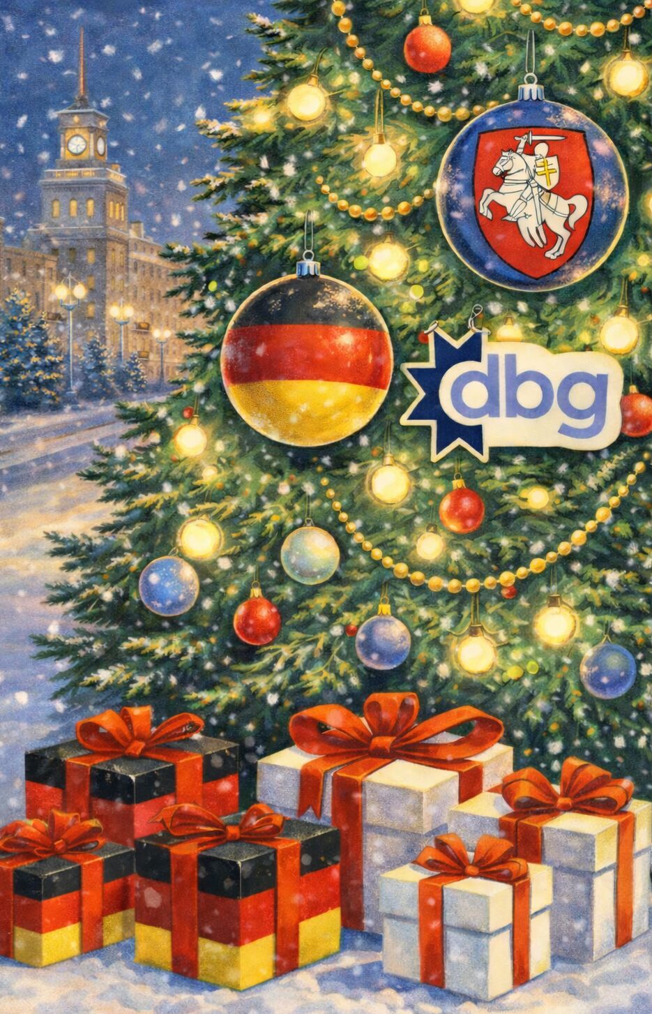 Frohe Weihnachten und ein glückliches neues Jahr